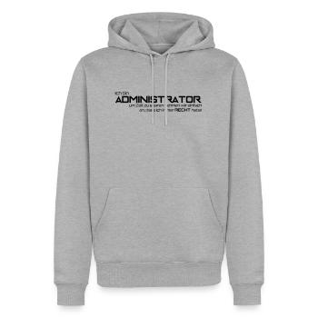 administrator - Men’s Premium Organic Hoodie - heather grey - Front - Thijin (182cm)