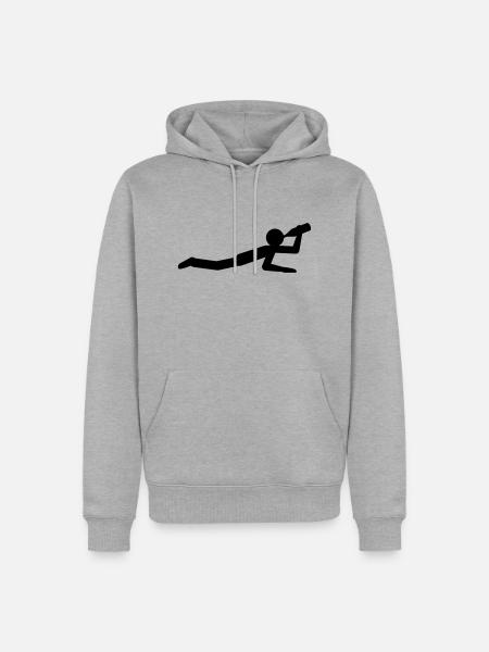 Drunkard On The Ground - Men’s Premium Organic Hoodie - heather grey