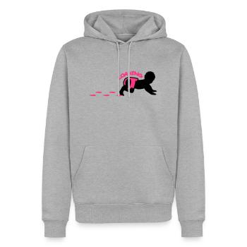 Baby Loading Design - Männer Premium Bio Hoodie - Grau meliert - Vorne - Thijin (182cm)