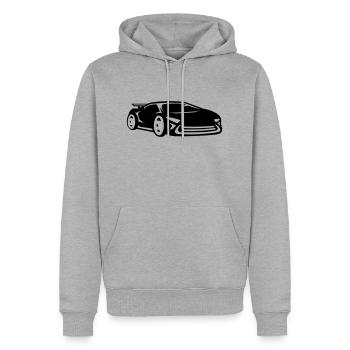 Voiture course voiture de sport racing voiture coo - Sweat à capuche Premium bio Homme - gris chiné - Devant - Thijin (182cm)