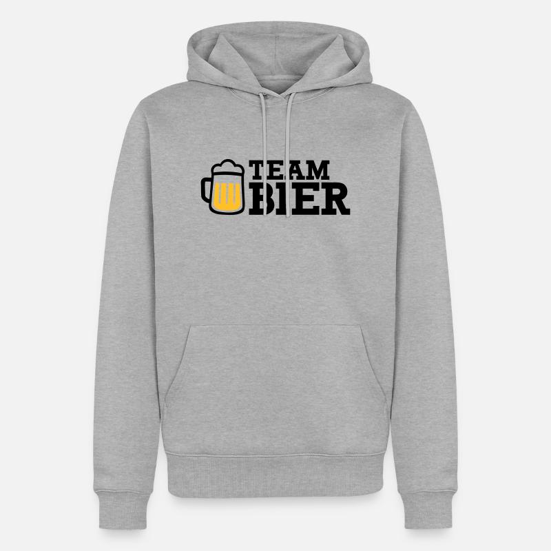 Bier - Männer Premium Bio Hoodie - Grau meliert