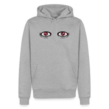2 grands yeux - Sweat à capuche Premium bio Homme - gris chiné - Devant - Thijin (182cm)