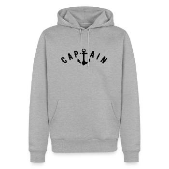 Capitaine Anchor T - Sweat à capuche Premium bio Homme - gris chiné - Devant - Thijin (182cm)