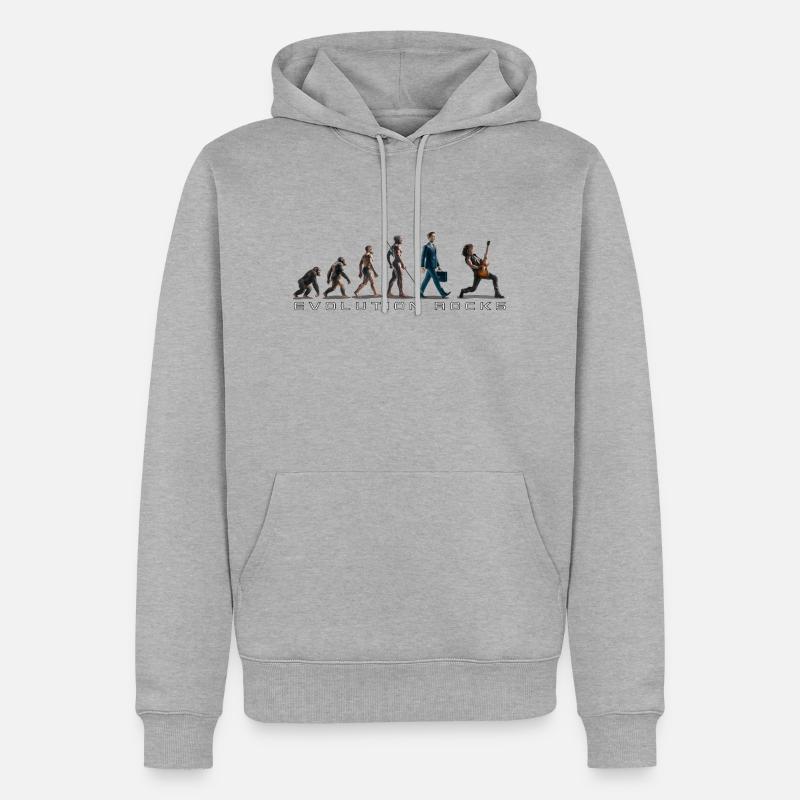 Evolution Guitar Player - Männer Premium Bio Hoodie - Grau meliert