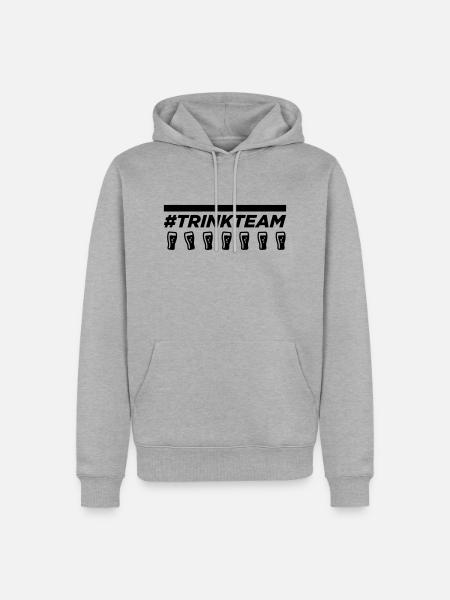 Trinkteam mit Biergläsern - Männer Premium Bio Hoodie - Grau meliert