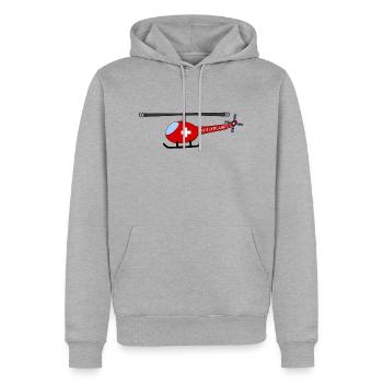 Helicopter Switzerland Flag Children - Men’s Premium Organic Hoodie - heather grey - Front - Thijin (182cm)