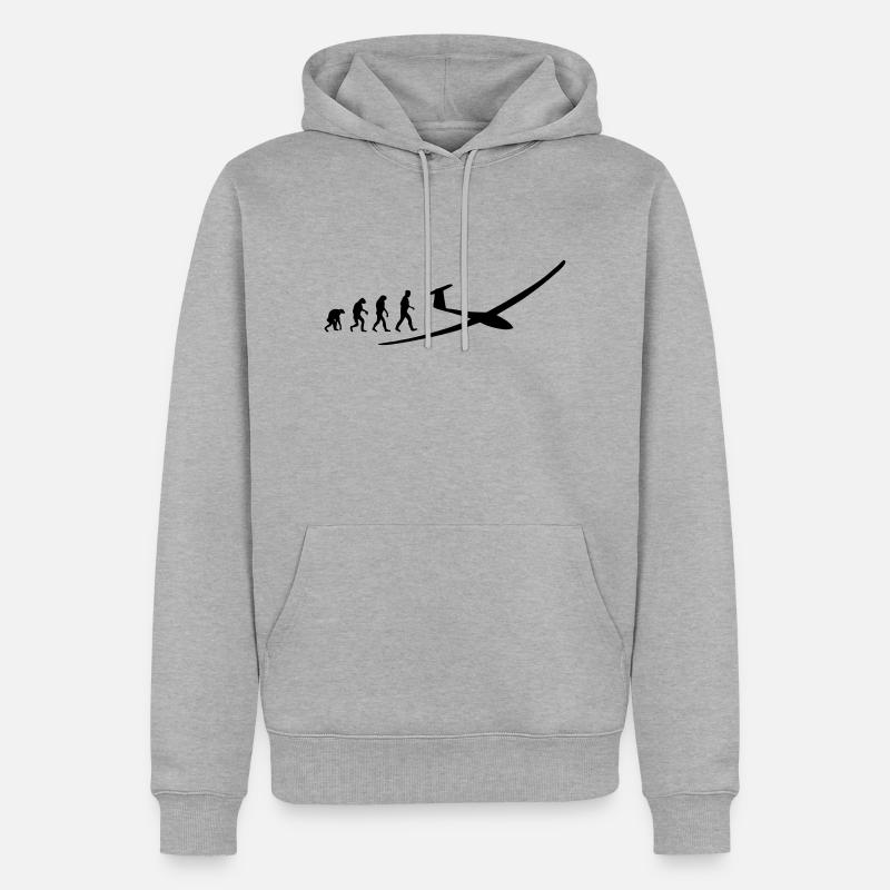 segelflugzeug evolution - Männer Premium Bio Hoodie - Grau meliert