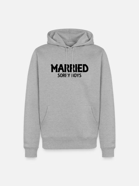 Married! Sorry boys! - Männer Premium Bio Hoodie - Grau meliert