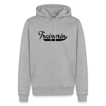 Trainerin - Männer Premium Bio Hoodie - Grau meliert - Vorne - Thijin (182cm)