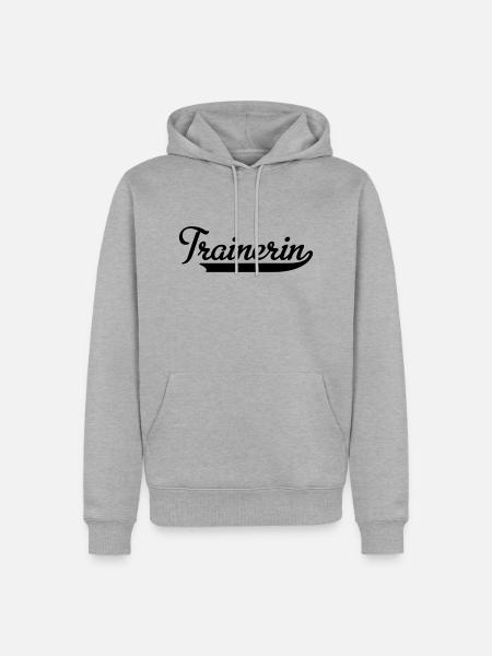Trainerin - Männer Premium Bio Hoodie - Grau meliert