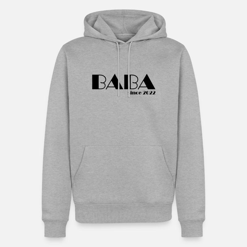 BABA since 2022 s - Männer Premium Bio Hoodie - Grau meliert