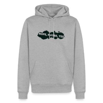 nope maybe yes - Men’s Premium Organic Hoodie - heather grey - Front - Thijin (182cm)