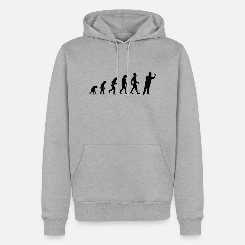 Fléchettes Evolution - Sweat à capuche Premium bio Homme - gris chiné