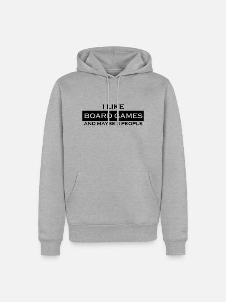 boardgame chess backgammon game night - Männer Premium Bio Hoodie - Grau meliert