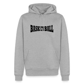 Basketball Schriftzug - Männer Premium Bio Hoodie - Grau meliert - Vorne - Thijin (182cm)