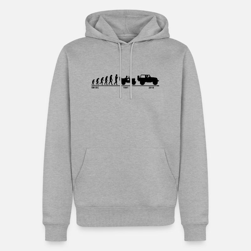 jeep evolution - Männer Premium Bio Hoodie - Grau meliert