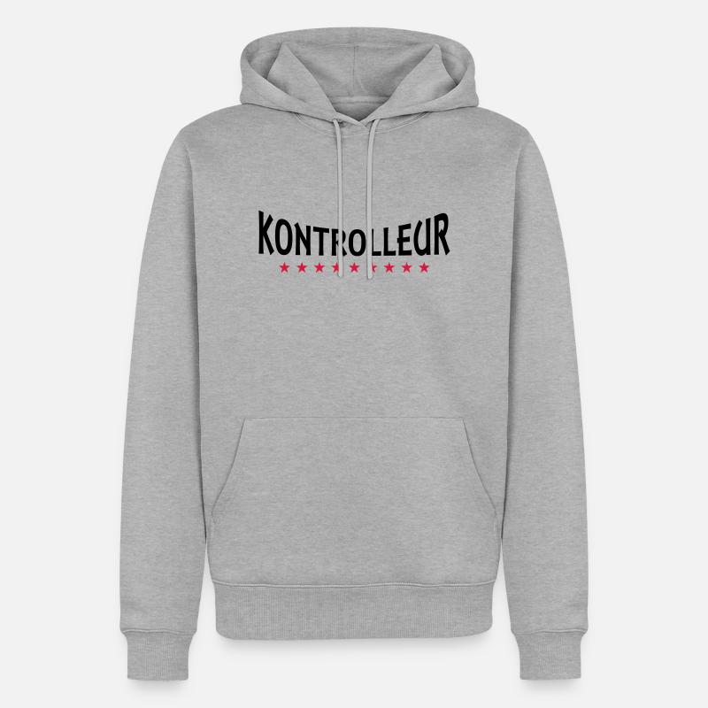 Controller + Dein Text - Sweat à capuche Premium bio Homme - gris chiné