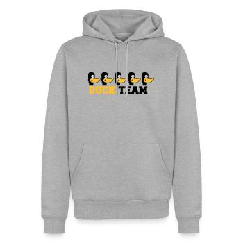 Duck Team - Sweat à capuche Premium bio Homme - gris chiné - Devant - Thijin (182cm)