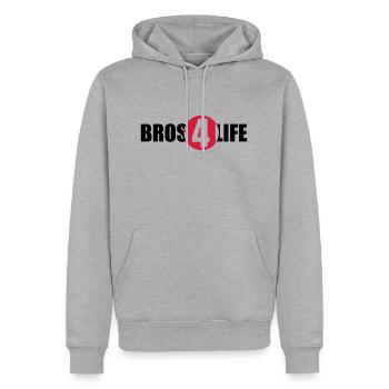 Bros 4 Life Logo Design - Sweat à capuche Premium bio Homme - gris chiné - Devant - Thijin (182cm)