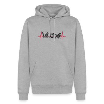 punks not dead Zitat - Männer Premium Bio Hoodie - Grau meliert - Vorne - Thijin (182cm)