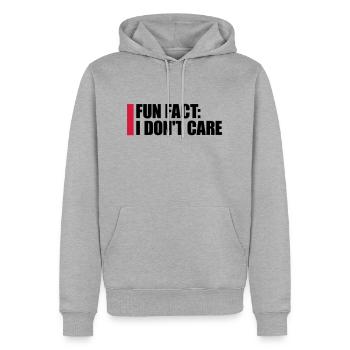 I don't care fact - Men’s Premium Organic Hoodie - heather grey - Front - Thijin (182cm)