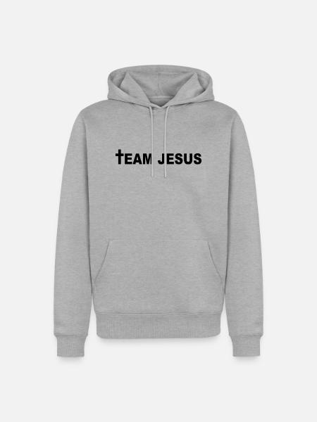 Team Jesus Christus Gott Glaube - Männer Premium Bio Hoodie - Grau meliert
