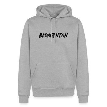 federball Badminton symbol - Männer Premium Bio Hoodie - Grau meliert - Vorne - Thijin (182cm)