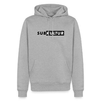 SUBKULTUR S/W - Männer Premium Bio Hoodie - Grau meliert - Vorne - Thijin (182cm)