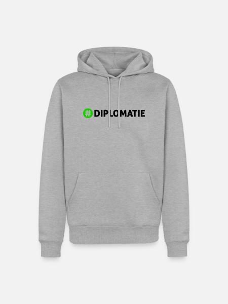 Diplomatie - Männer Premium Bio Hoodie - Grau meliert