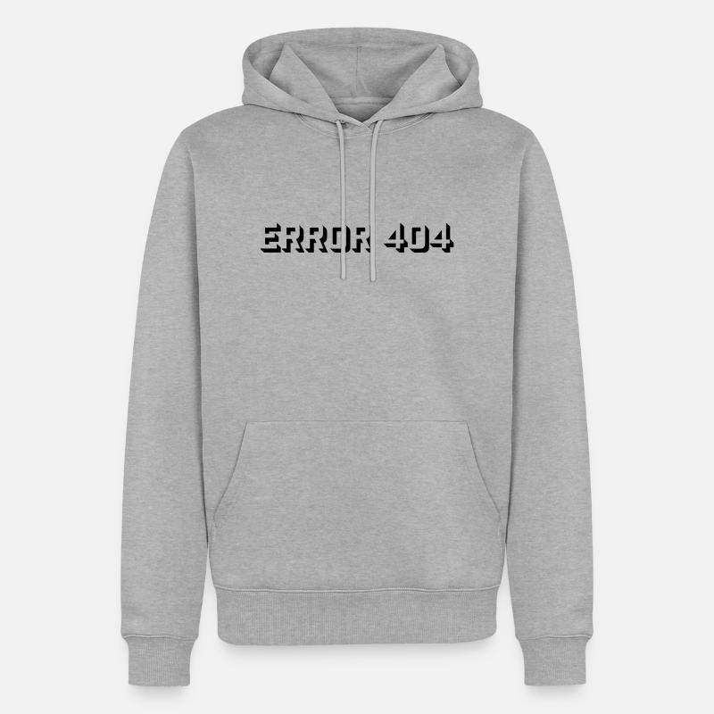 Nerd Computer Error 404 - Männer Premium Bio Hoodie - Grau meliert