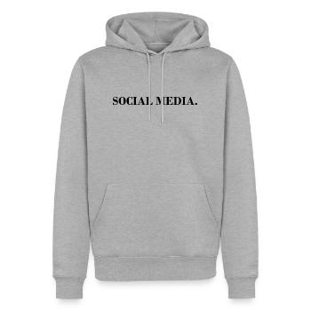 Social Media. - Männer Premium Bio Hoodie - Grau meliert - Vorne - Thijin (182cm)