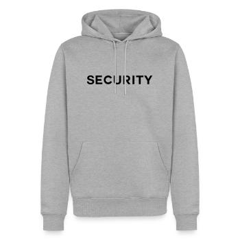 Security -die im Security Bereich arbeiten - Männer Premium Bio Hoodie - Grau meliert - Vorne - Thijin (182cm)