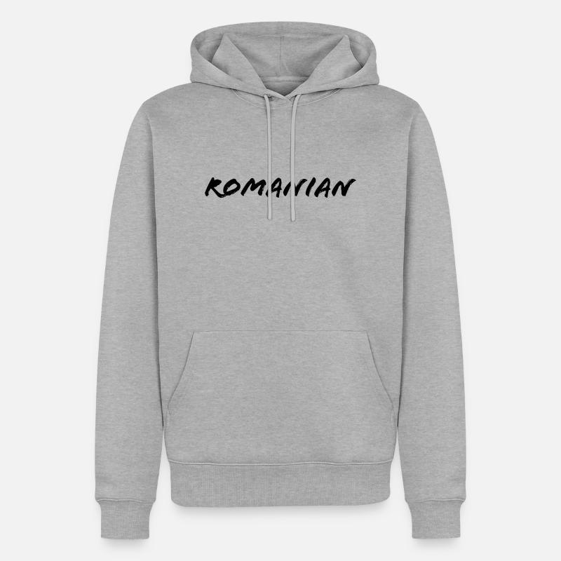 Roumain - Sweat à capuche Premium bio Homme - gris chiné