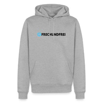 Frech und frei - Männer Premium Bio Hoodie - Grau meliert - Vorne - Thijin (182cm)