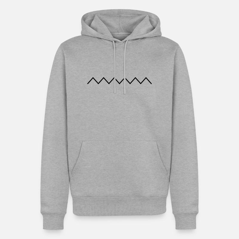 Zickzack - Sweat à capuche Premium bio Homme - gris chiné