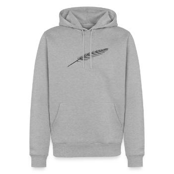 Plume bien sûr - Sweat à capuche Premium bio Homme - gris chiné - Devant - Thijin (182cm)