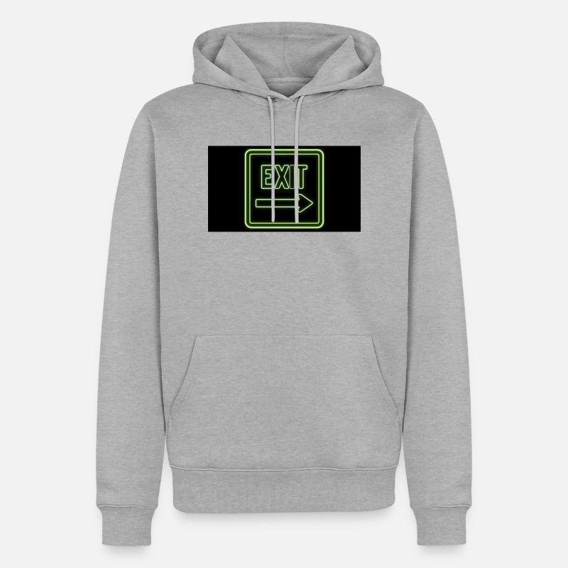 Exit - Sweat à capuche Premium bio Homme - gris chiné