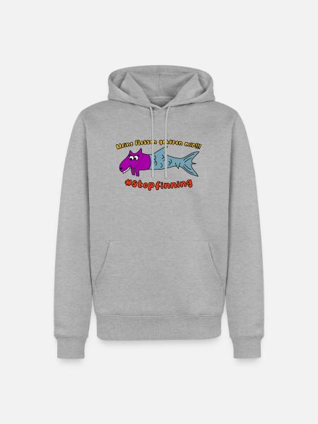Meine Flossen gehören mir! Stop finning !!! - Männer Premium Bio Hoodie - Grau meliert