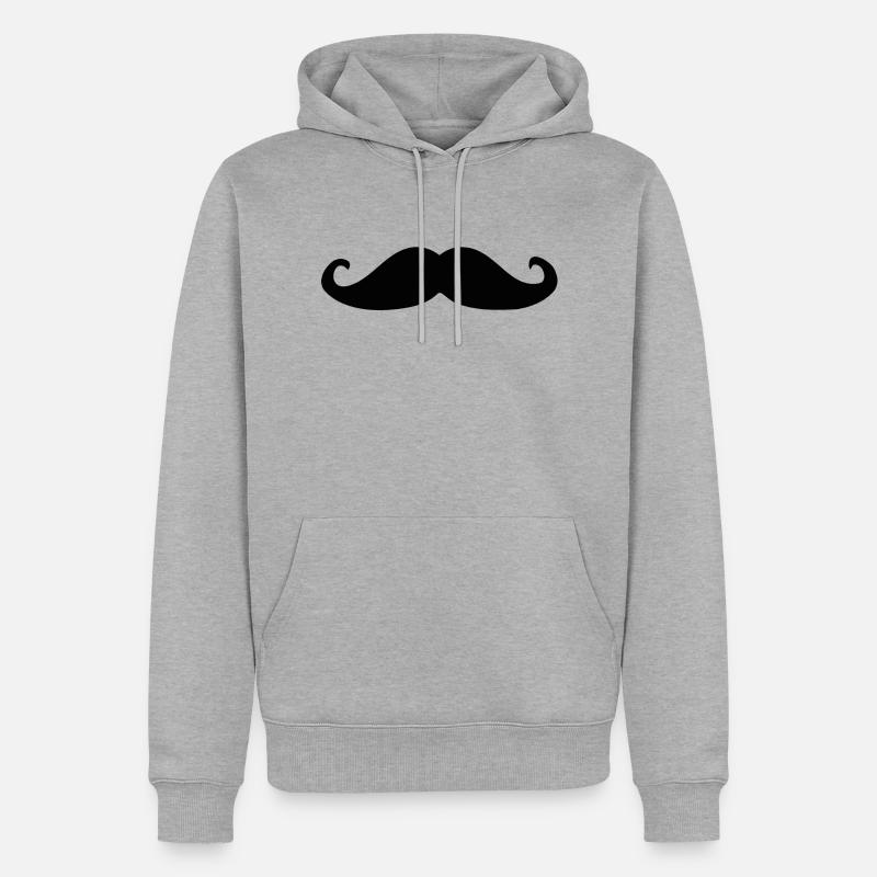 Bart Maske - Schnäuzer Schnurrbart - Männer Premium Bio Hoodie - Grau meliert
