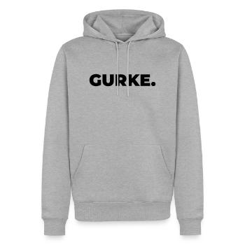 Gurke - Männer Premium Bio Hoodie - Grau meliert - Vorne - Thijin (182cm)