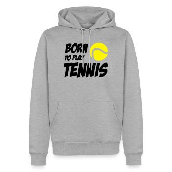 Born to play Tennis - Sweat à capuche Premium bio Homme - gris chiné - Devant - Thijin (182cm)