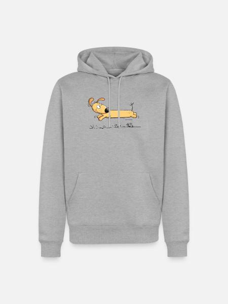 Rasender Dackel Teckel Hund I Hundefreund Geschenk - Männer Premium Bio Hoodie - Grau meliert