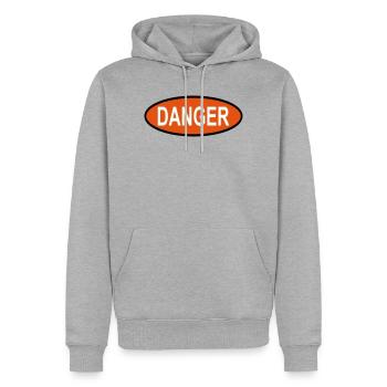 danger - Sweat à capuche Premium bio Homme - gris chiné - Devant - Thijin (182cm)