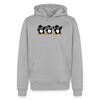 Dab Team Pinguin - Männer Premium Bio Hoodie - Grau meliert - Vorne - Thijin (182cm)
