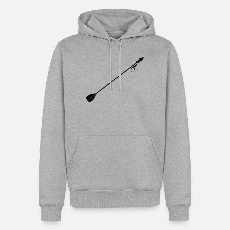 Wikinger-Pfeil - Männer Premium Bio Hoodie - Grau meliert