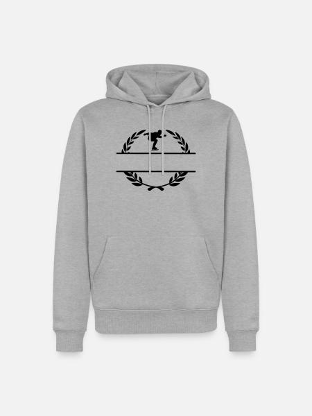 Skater im Lorbeerkranz - Männer Premium Bio Hoodie - Grau meliert
