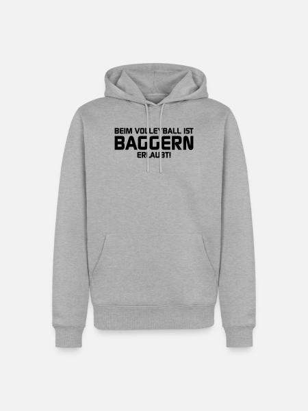 Volleyball - Männer Premium Bio Hoodie - Grau meliert