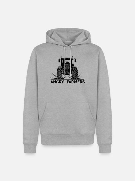 Traktor-Protest Wütende Bauern - Männer Premium Bio Hoodie - Grau meliert