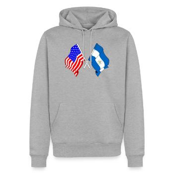 Drapeau des États-Unis et drapeau du Nicaragua - Sweat à capuche Premium bio Homme - gris chiné - Devant - Thijin (182cm)