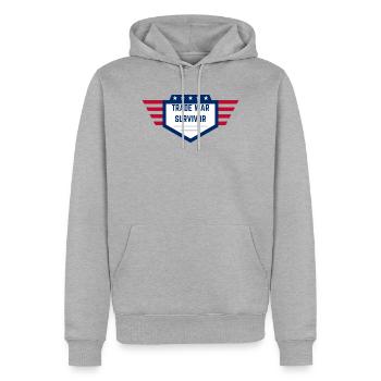 Trade War Survivor - Édition américaine - Sweat à capuche Premium bio Homme - gris chiné - Devant - Thijin (182cm)